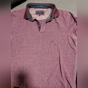 Ted Baker Burgundy Mens Size 4 Polo shirt